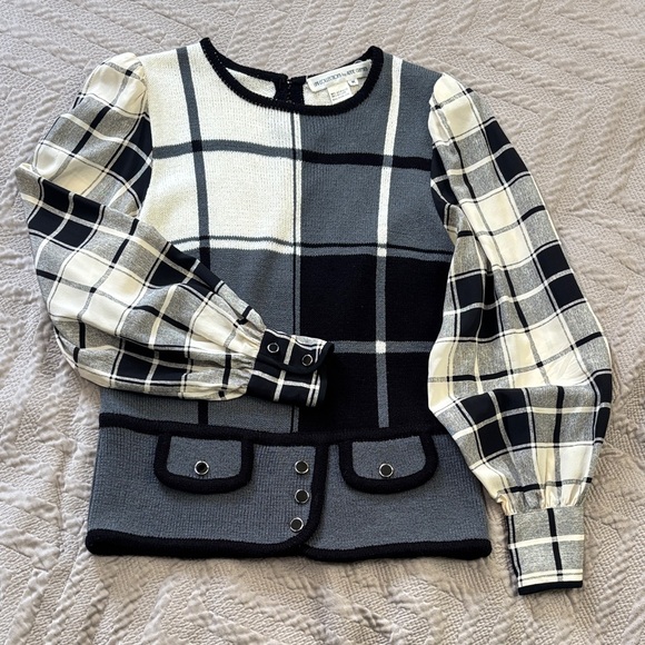 Vintage Anne Crimmins Classic Plaid Top - Picture 1 of 11